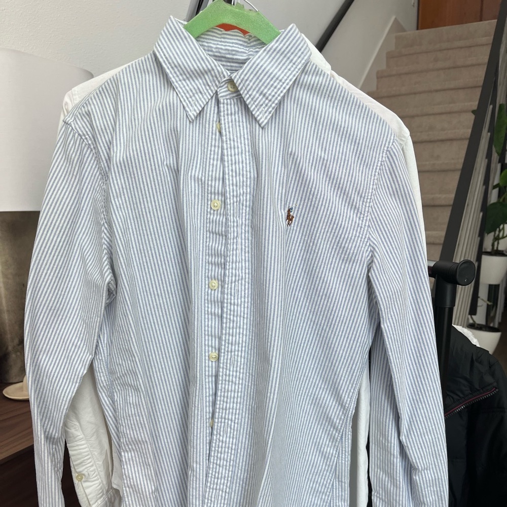 Oxford Long sleeve button down - white and pinstripe